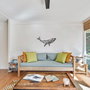 Wallity Whale 1 Escultura de Pared en Metal Negro